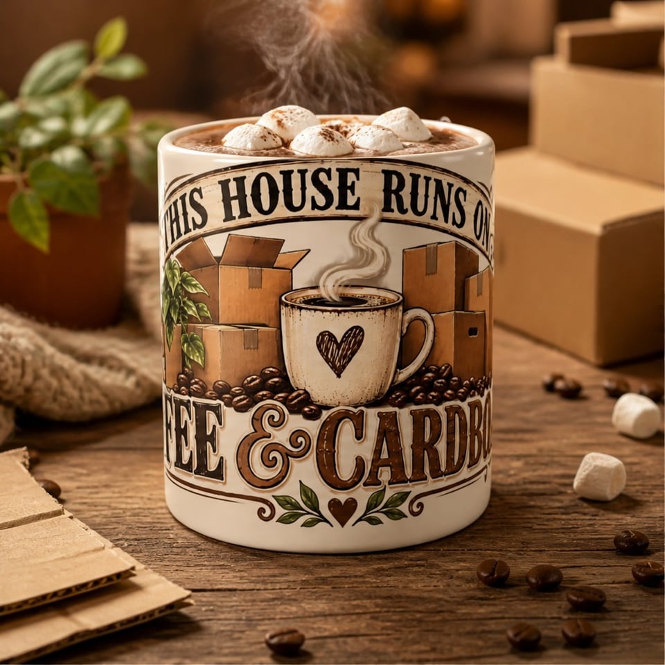 This House Runs On Coffee Cardboard